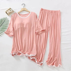 Rose Pink let me Sleep Half Sleeves Plazzo PJ Set