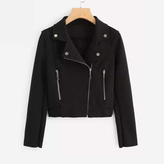 Cross Zipper Fleece Coat - Black